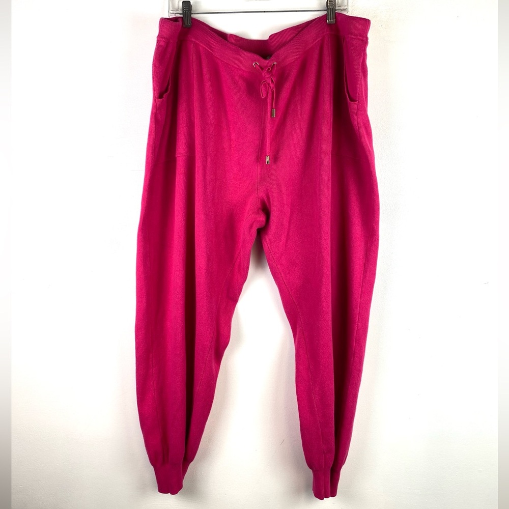 Chico's Size 4 Regular XXL Pink Fuchsia String Lounge Stretch Comfy Pants